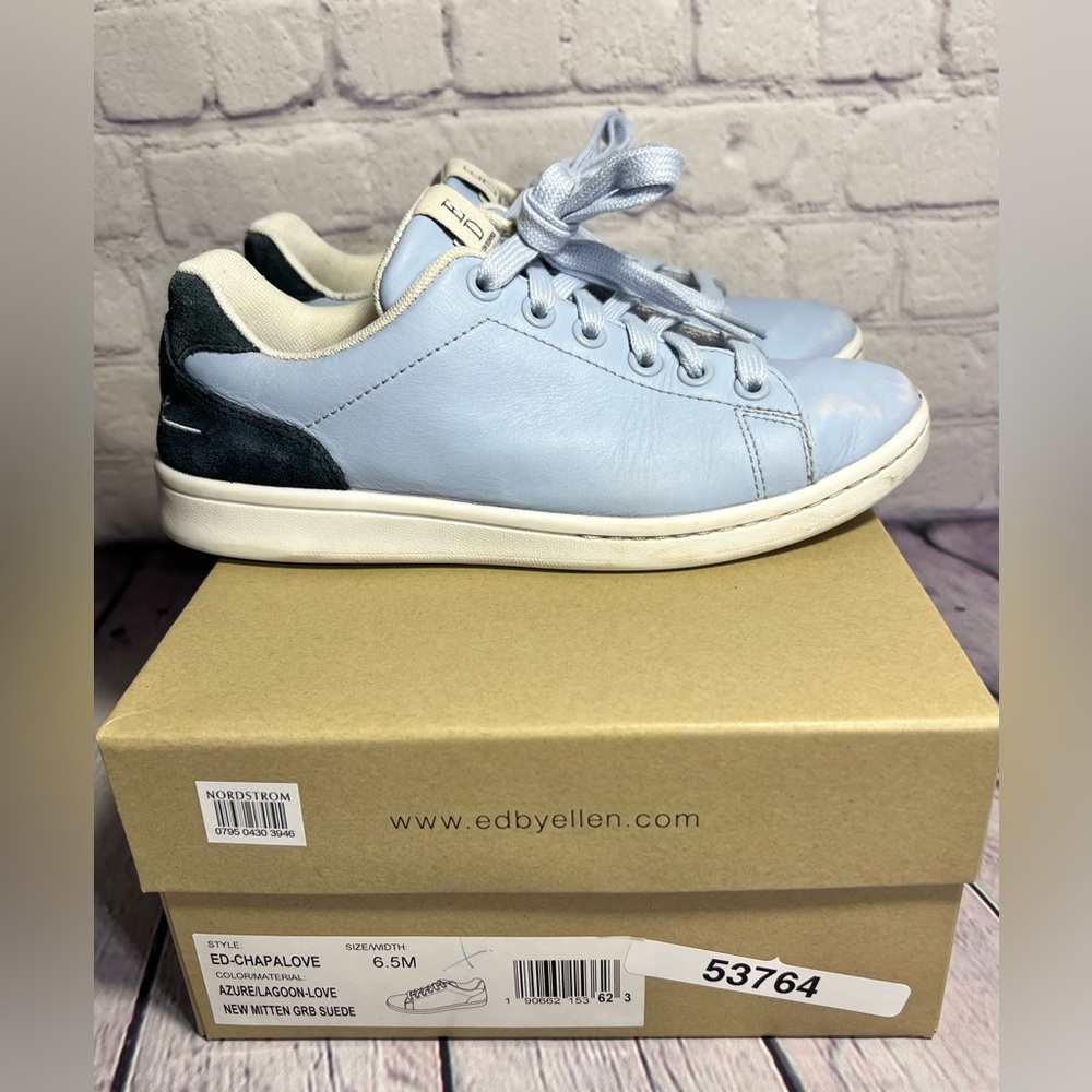 Ellen Degeneres ED Chapa Love Shoes Blue Leather Lace Up Sneakers Women
Size 6.5 - Picture 9 of 16